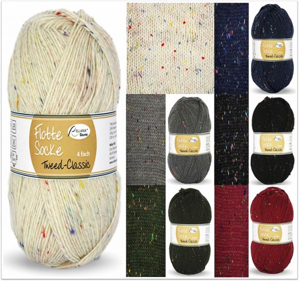 Rellana Flotte Socke Tweed Classic, 100g Sockenwolle 4-fach