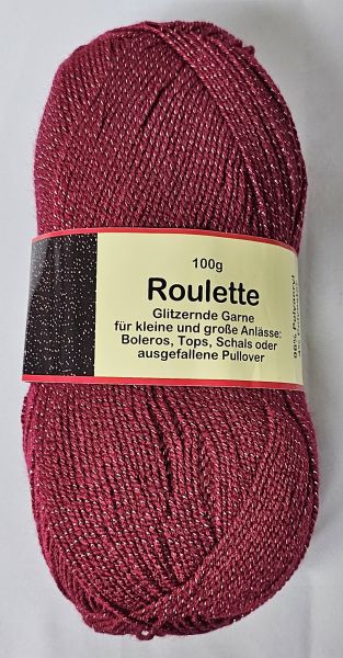 Feria Roulette, 100g Glitzergarn Fb. 710 bordeaux-silber