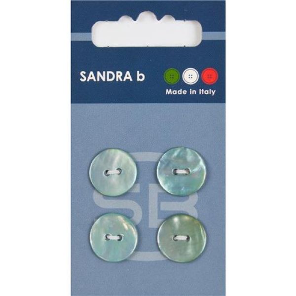 Sandra Perlmuttknöpfe Card 126 Ø 15mm 4 St. pro Karte hellblau