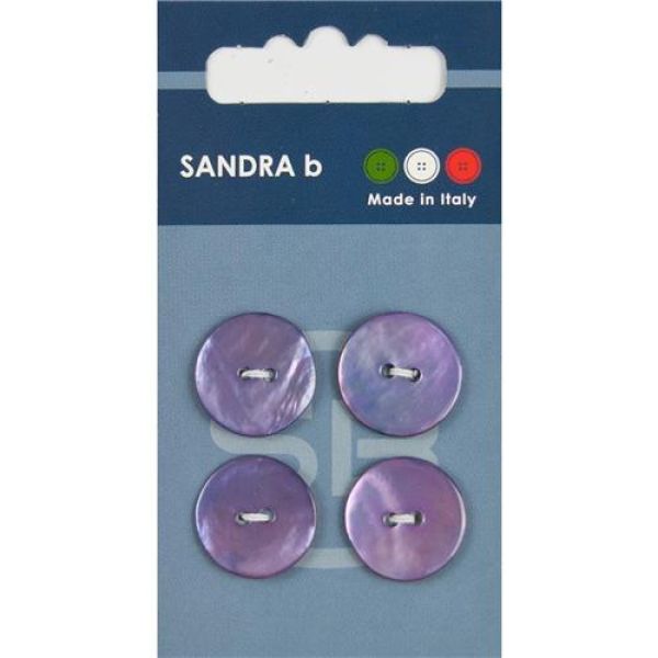 Sandra Perlmuttknöpfe Card 066 Ø 18mm 4 St. pro Karte flieder