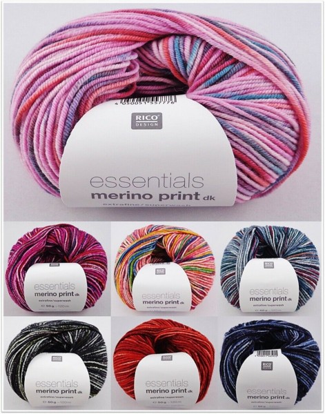 Rico Design Essentials Merino Print dk, 50g Merinogarn