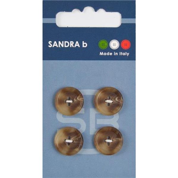 Sandra Blended Blazer-Knöpfe Card 130 Ø 15mm 4 St. pro Karte beige-braun