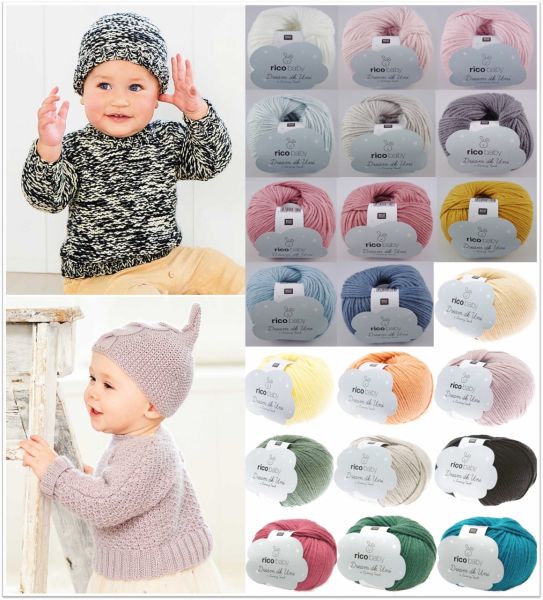 Rico Design Baby Dream dk Uni a Luxury Touch, 50g Babywolle