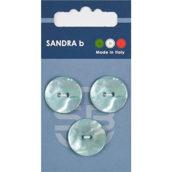 Sandra Perlmuttknöpfe Card 127 Ø 20mm 3 St. pro Karte hellblau