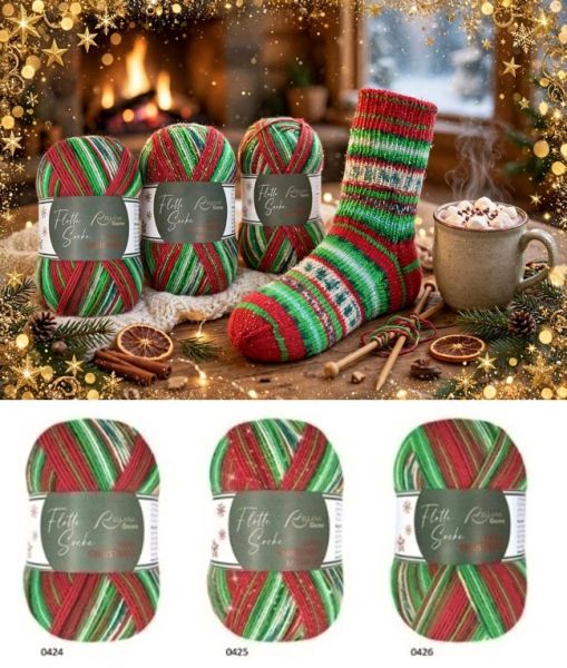 Flotte Socke Christmas 2026, 100g Sockenwolle 4-fach bzw. 150g Sockenwolle 6-fach