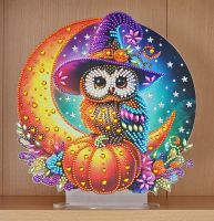 Deko Diamond Painting handmade Ornament aus Acryl, Motiv Halloween Eule (fertig) Deko Diamond Painting handmade Ornament aus Acryl, Motiv Halloween Eule (fertig)