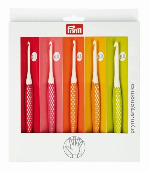 Prym Ergonomics Wollhäkelnadel-Set Stärke 3,5 - 6,0