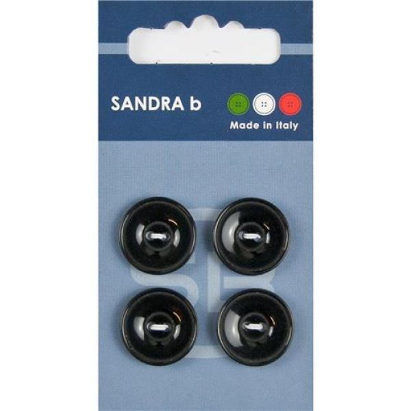 Sandra Einfarbige Knöpfe Card 166 Ø 18mm 4 St. pro Karte schwarz