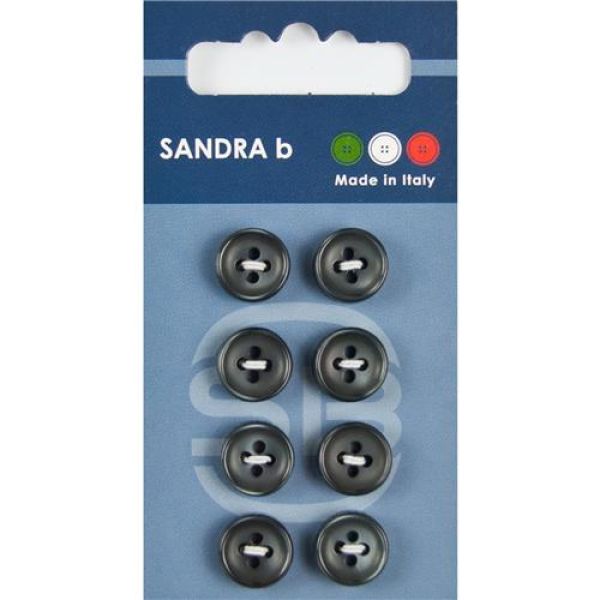 Sandra Blusenknöpfe Card 152 Ø 11mm 8 St. pro Karte schwarz