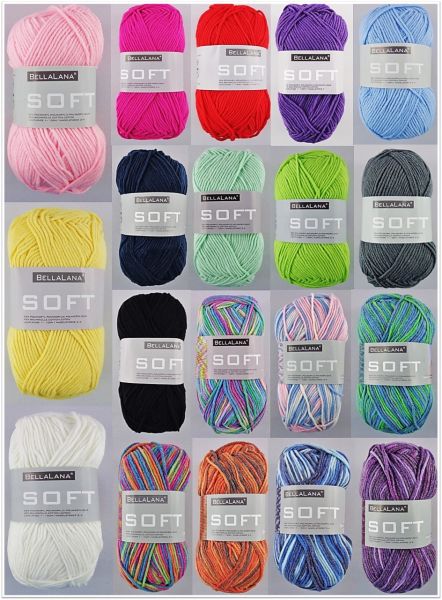 BellaLana Soft & Soft Color, 50g Ganzjahresgarn