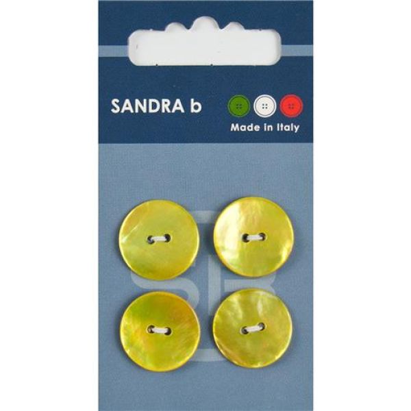 Sandra Perlmuttknöpfe Card 038 Ø 18mm 4St.pro Karte gelb