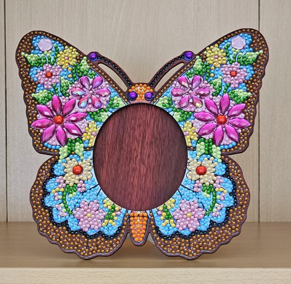 Deko Diamond Painting handmade Bilderrahmen, Schmetterling (fertig)