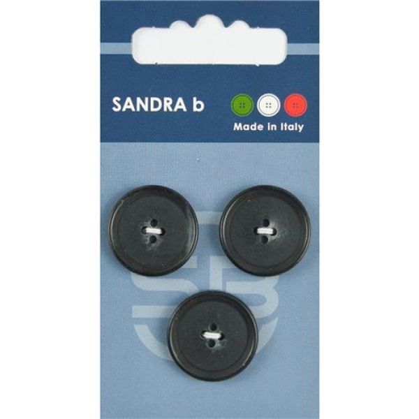 Sandra Einfarbige Knöpfe Card 180 Ø 20mm 3 St. pro Karte schwarz