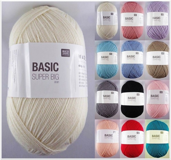 Rico Design Basic Super Big Aran, 400g Großknäuel