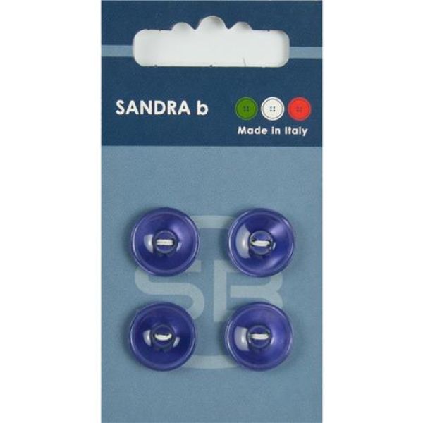 Sandra Einfarbige Knöpfe Card 068 Ø 15mm 4 St. pro Karte blau