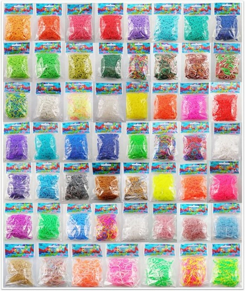 Original Rainbow Loom Gummibänder: Opaque, Jelly Mix, Metallic, Glitzer, Zweifarbig