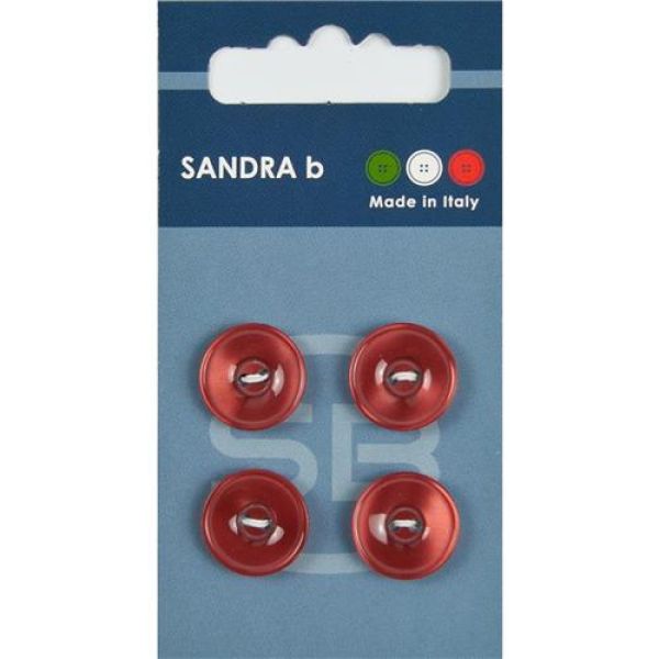 Sandra Einfarbige Knöpfe Card 061 Ø 15mm 4 St. pro Karte bordeaux