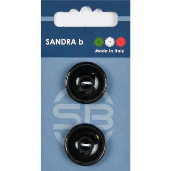 Sandra Einfarbige Knöpfe Card 168 Ø 23mm 2 St. pro Karte schwarz