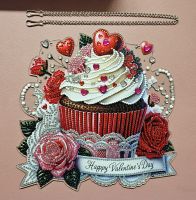 Deko Diamond Painting handmade Ornament aus Acryl, Motiv "Happy Valentine´s Day" zum Aufh. (fertig) Deko Diamond Painting handmade Ornament aus Acryl, Motiv "Happy Valentine´s Day" zum Aufh. (fertig)