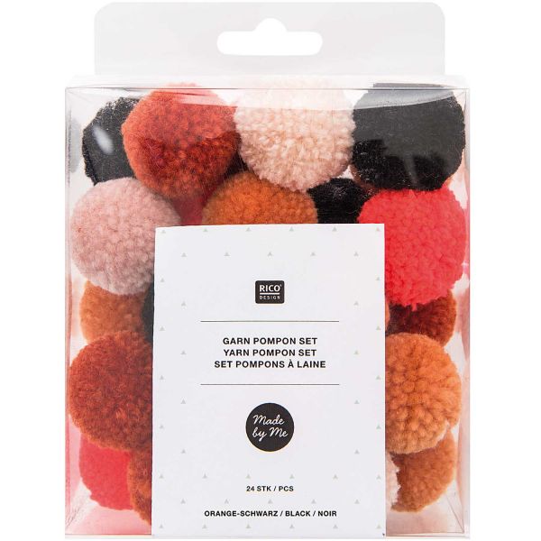 Rico Garnpompon Orange & Schwarz (No. 08758.00.46)