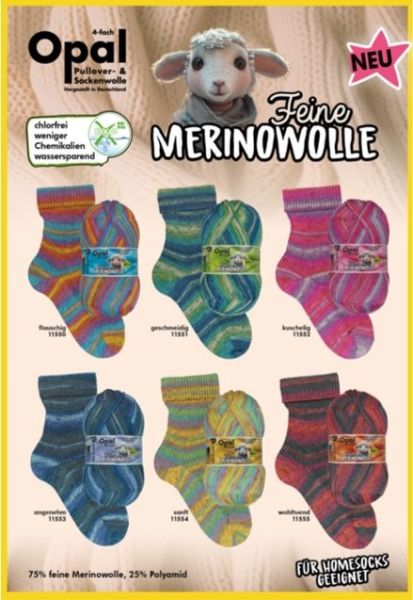 Opal Feine Merinowolle 4-fach, 100g Sockenwolle