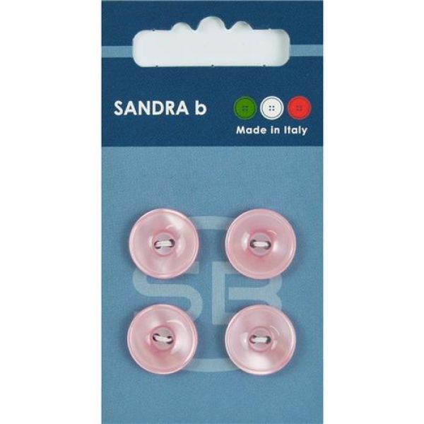 Sandra Einfarbige Knöpfe Card 048 Ø 15mm 4 St. pro Karte hellrosa