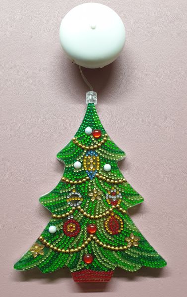 Weihnachtsdeko Diamond Painting Weihnachtsbaum beleuchtet (fertig)