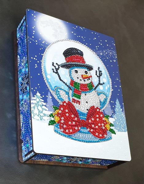 Diamond Painting Weihnachts-Geschenk-Box (fertig) aus Holz, handmade