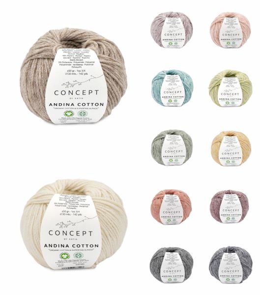 Katia Concept Andina Cotton, 50g Kettengarn mit Farbeffekten