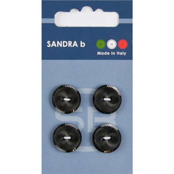 Sandra Glitzerknöpfe Card 145 Ø 15mm 4 St. pro Karte schwarz