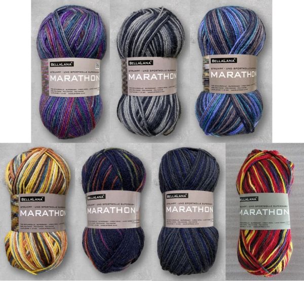 BellaLana Marathon 4-fach, 50g Sockenwolle (Sonderangebot)