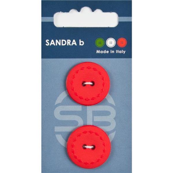 Sandra Einfarbige Knöpfe Card 058 Ø 23mm 2 St. pro Karte rot