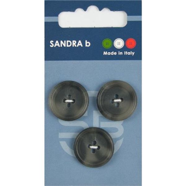 Sandra Blended Blazer-Knöpfe Card 187 Ø 20mm 3 St. pro Karte grau-anthrazit