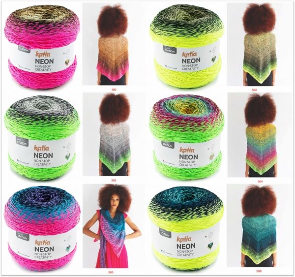 Katia Neon, 200g Bobbelwolle mit Farbverlauf