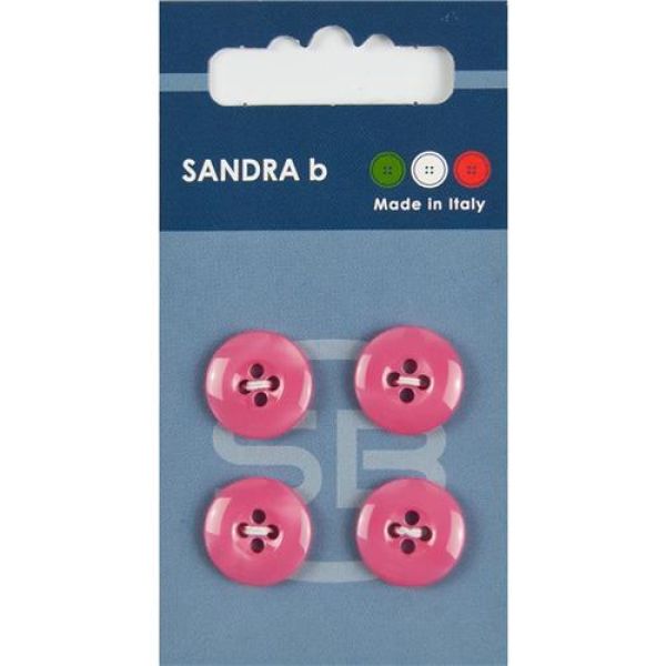 Sandra Einfarbige Knöpfe Card 045 Ø 15mm 4 St. pro Karte rosa