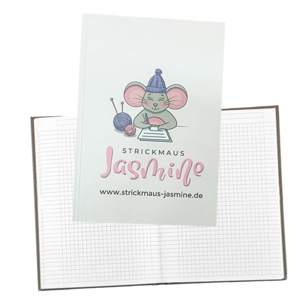 Gratis Notizbuch Strickmaus Jasmine