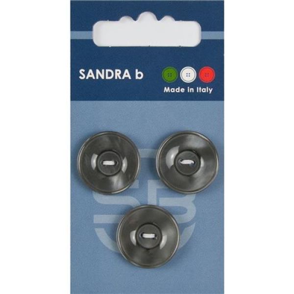 Sandra Einfarbige Knöpfe Card 192 Ø 20mm 3 St. pro Karte grau-anthrazit