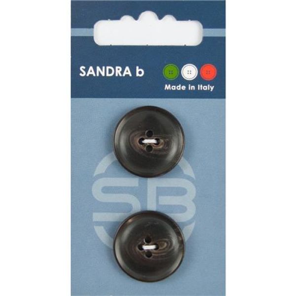 Sandra Blended Blazer-Knöpfe Card 185 Ø 23mm 2 St. pro Karte grau-anthrazit