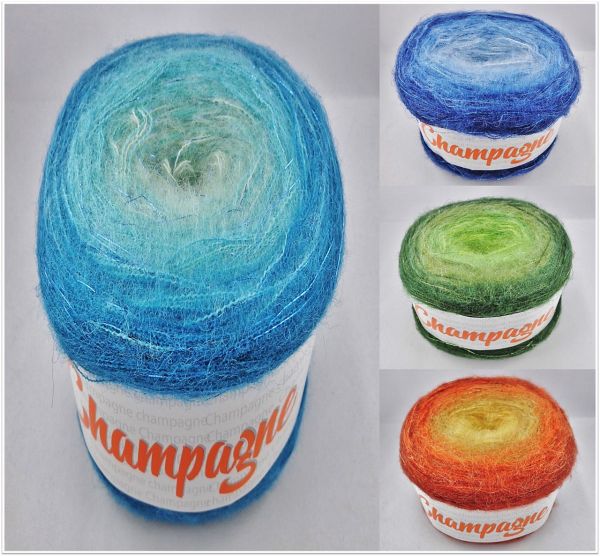 Lana Mondial Champagne, 150g Bobbelgarn mit Glitzer