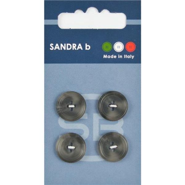 Sandra Blended Blazer-Knöpfe Card 186 Ø 15mm 4 St. pro Karte grau-anthrazit