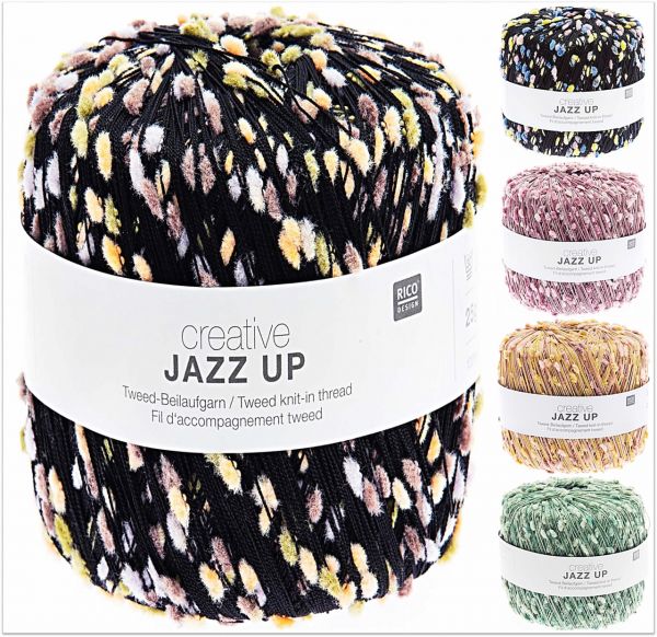 Rico Creative Jazz Up Tweed-Beilaufgarn, 25g Effekt-Beilaufgarn