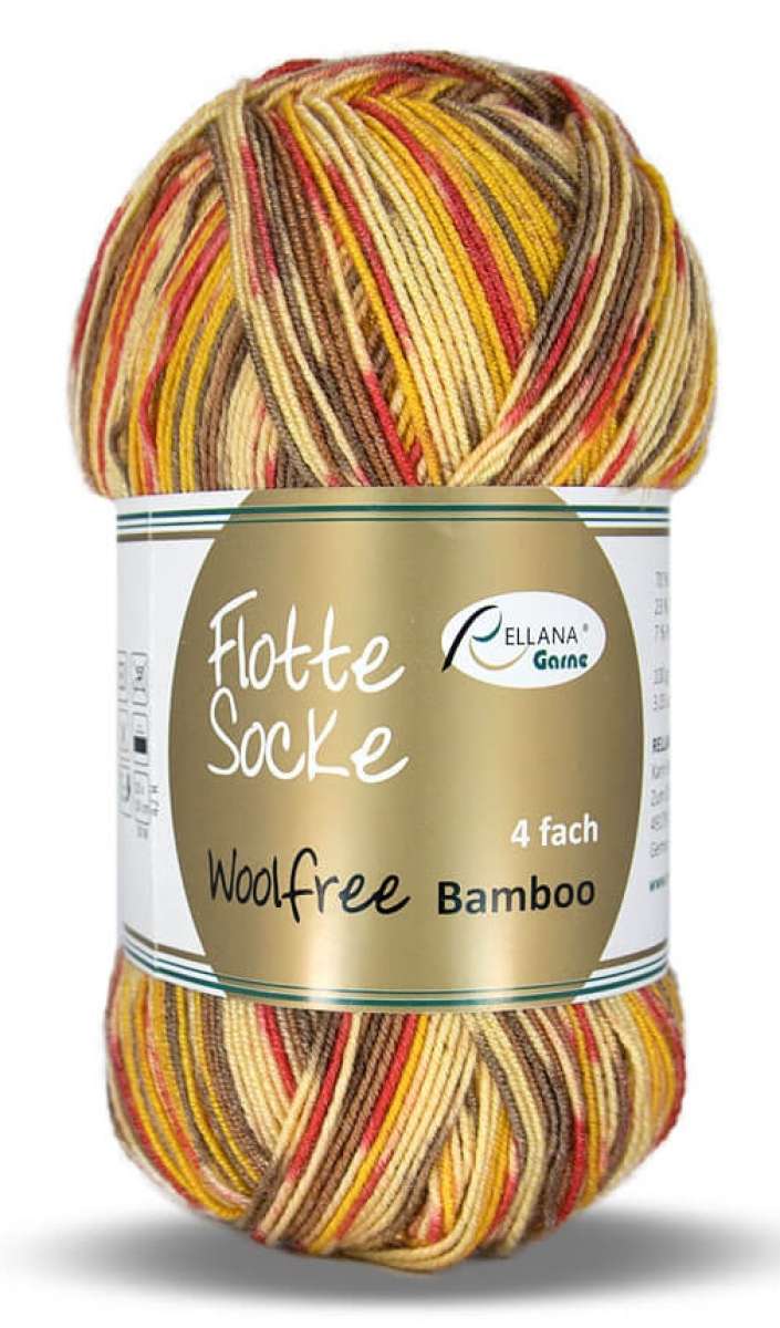 Rellana Flotte Socke Woolfree Bamboo, 100g Sockenwolle 4-fach | Sockenwolle  | Wolle & Garne | Strickmaus Jasmine