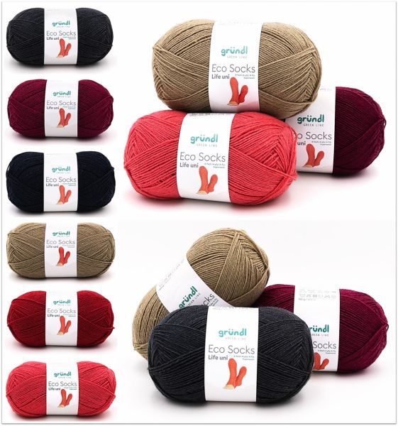 Gründl Eco Socks Life Uni, 100g Sockenwolle 4-fach