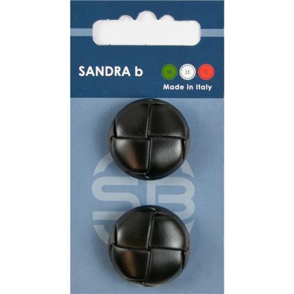 Sandra Gesteppte Lederknöpfe Card 155 Ø 25mm 2 St. pro Karte schwarz