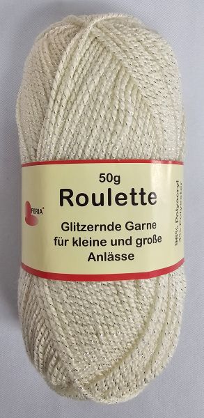 Feria Roulette, 50g Glitzergarn Fb. 410 natur-silber