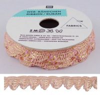 Rico Web-Bändchen Hellrosa Glitzer 33 Rico Web-Bändchen Hellrosa Glitzer 33
