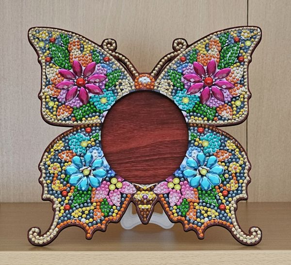 Deko Diamond Painting handmade Bilderrahmen, Schmetterling (fertig)