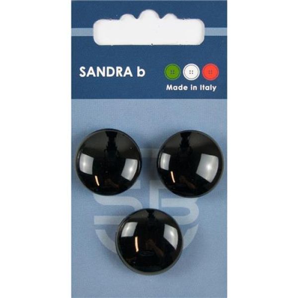 Sandra Einfarbige Knöpfe Steppstich Card 157 Ø 20mm 3 St. pro Karte schwarz