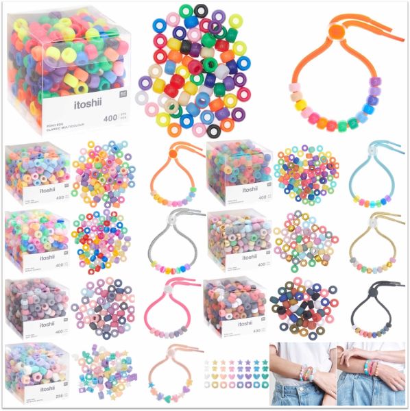 Rico Design itoshii Ponii Beads bunte Perlen (große Packung)