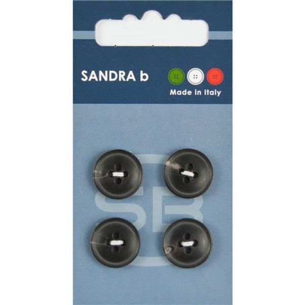 Sandra Blended Blazer-Knöpfe Card 183 Ø 15mm 4 St. pro Karte grau-anthrazit